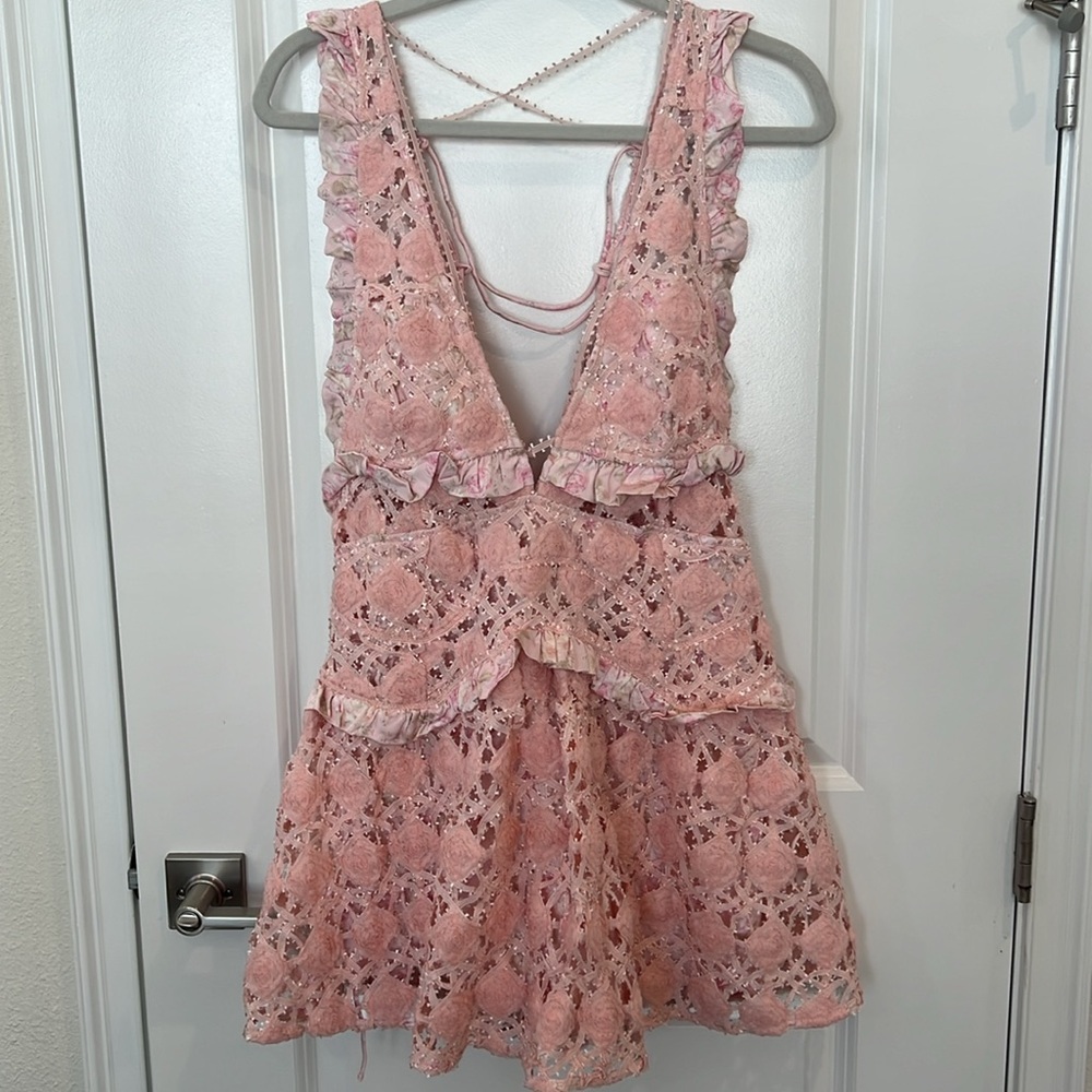 nwt FOR LOVE AND LEMONS Revolve Alessia Mini Floral Dress in Pink - Picture 5 of 13